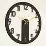 Wallity Mood Metal Wall Clock - APS114 - Negro y dorado
